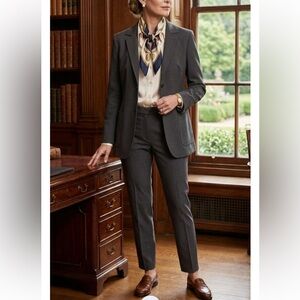 Vintage Theory Charcoal Grey Pant Suit Set Made in USA M/28